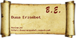 Busa Erzsébet névjegykártya